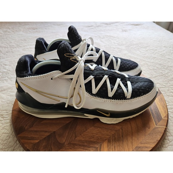 Nike React LeBron Men's XV1117 Low White Metallic Gold Basketball Sneakers, 12 - Picture 2 of 16